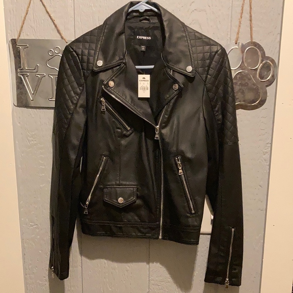 Genuine Leather Bomber Motorcycle Jacket! Never worn, Tags on!
